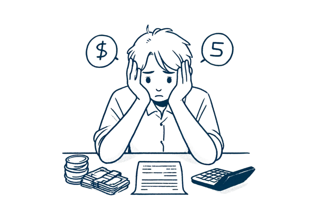 An illustration showing that financial stress is a huge reason why students suffer with poor mental health