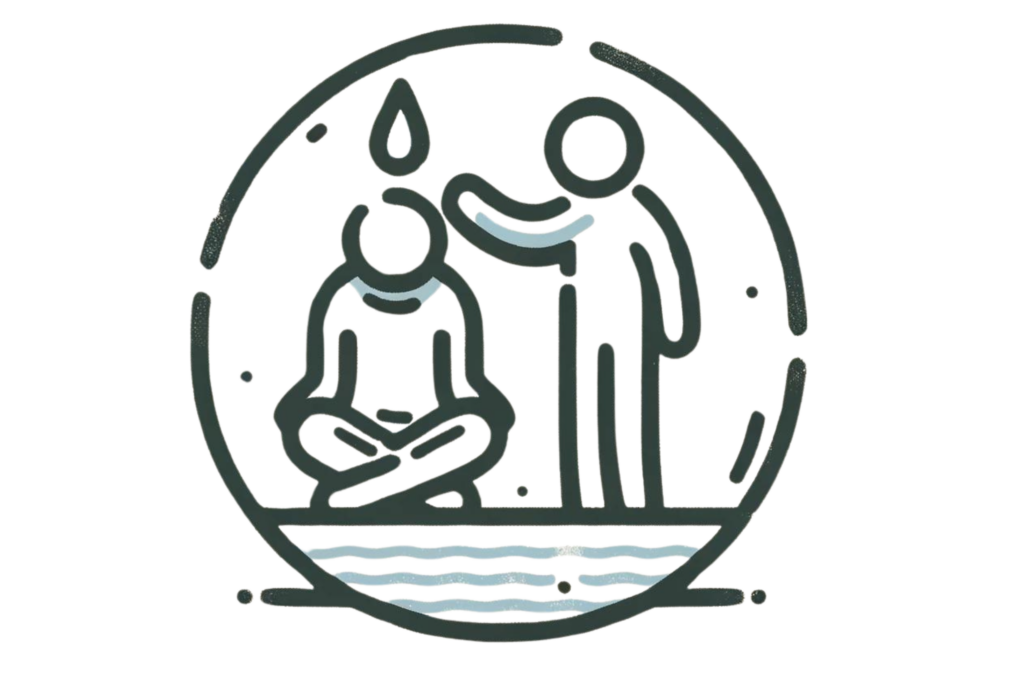 Illustration of a person engaging in self-care activities like meditation, emphasising the importance of self-care while helping someone with depression